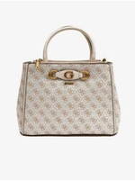 Beige Patterned Handbag Guess Izzy Status Satchel - Women