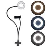 Clip LED Ring Light for Selfie Live Broadcast 3000-5000K Dimmable Makeup Fill Light for Youtube Facebook with Mobile Pho
