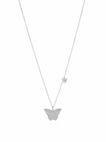 Liu Jo Půvabný ocelový náhrdelník s motýlky Brilliant LJ1638