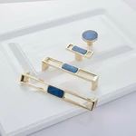 Blue Nordic Marble Shell Cabinet Handle Knobs Drawer and Wardrobe Door Pulls