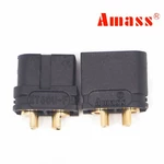 Amass XT60U 3.5mm Banana Plug Connector Black Male & Female 1 Pair for RC Lipo Battery