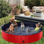 160*30cm PVC Pet Bath Pool Dog Cat Animal Bath Washing Tub Folding Portable Swimming Pool