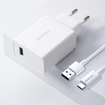 ROCK 18W QC3.0 Fast Charging USB Charger Adapter For iPhone XS 11 Pro Huawei P30 Pro Mate 30 Mi9 9Pro With Type C Data C