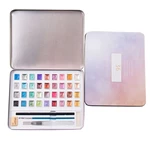 12/36 Colors Solid Watercolor Set Pearlescent Solid Watercolor Pigment Art Kit Stationery Adult Painting Supplies