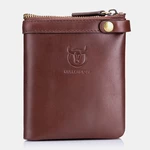 Bullcaptain Genuine Leather Multi-Card Holder Zipper Wallet Coin Bag For Men
