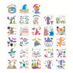 28pcs DIY Halloween Hollowed Out Template Painting Set Happy Hollowed Drawing Decoration Wall Painting for Adults Kids