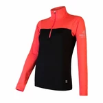 Women's sweatshirt Sensor Coolmax Thermo zipper black/coral