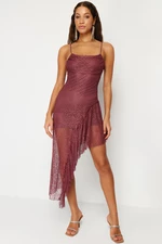 Trendyol Pale Pink Lace Flounce Dress