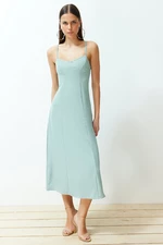 Trendyol Mint A-line Midi Strappy Woven Dress