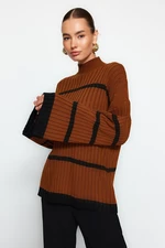 Trendyol Cinnamon Oversized Knitwear Sweater