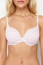 Trendyol White-Multicolored Cotton Heart Rope Strap Covered T-Shirt Bra Knitted Bra