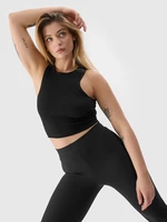 Women's slim 4F crop top - black