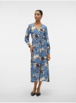 Blue women's floral dress Vero Moda Berta - Women