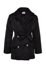 Trendyol Black Premium Oversized öves kőgomb részletesen kidolgozott vízlepergető steppelt felfújható kabát