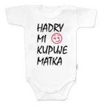 Body krátký rukáv Hadry mi kupuje matka, Baby Nellys, bílé, vel. 56 (1-2m)