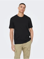 Black mens basic T-shirt ONLY & SONS Max Life - Men