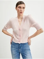 Light pink Ladies Cardigan with Wool Guess Mathilde - Ladies