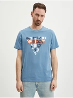 Light blue men's T-shirt Guess Blurri - Men