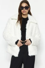 Trendyol Ecru Oversized Fur Jackets and Coats