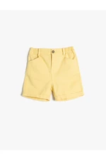 Koton The Shorts with Pockets, Elastic Waist, Cotton with Turned Legs.