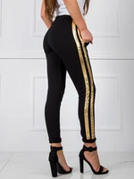 Pantaloni della tuta da donna  Fashionhunters Gold Black