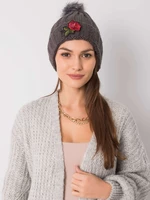 Winter cap with dark gray application