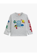 Koton Long Sleeve Printed T-Shirt Crew Neck