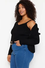 Trendyol Curve Black V-Neck 2-Pack Cardigan & Blouse, Fine-knitwear Suit
