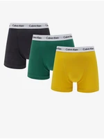 Calvin Klein Set of three men's boxer shorts in green, dark gray and yellow Cal - Men