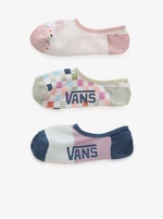 Set of three pairs of women's socks in white and pink VANS Check Y - Ladies