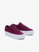Women's Wine Suede Sneakers VANS Old Skool Stackform - Women