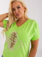 Light green blouse plus size with print