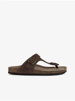 Brown Women's Leather Flip-Flops Geox - Women