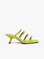Světle zelené dámské pantofle na podpatku Versace Jeans Couture Fon - Dámské