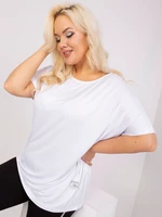 Bílá dámská halenka plus size volného střihu