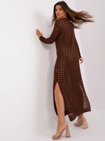 Dark brown knitted maxi dress