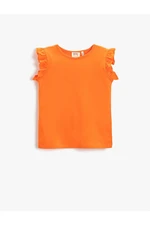 Koton Ruffle Basic T-Shirt Cotton Crew Neck