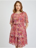 Orsay Red-Pink Ladies Patterned Dress - Women