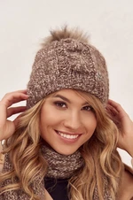 Winter set, hat and scarf, brown