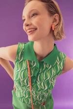 DEFACTO Fitted Sleeveless Printed Crop Top