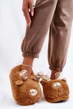 Women's Fur Slip-on Slippers Reindeer Light Brown Comet