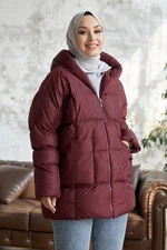 InStyle Mona Casual Puffer Coat - Claret Red