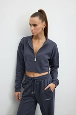 VATKALI Zipper crop sweatshirt