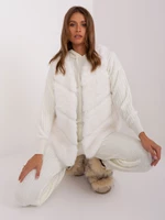 Women's Ecru fur vest with pockets
