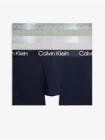 Calvin Klein Set of three men's boxer shorts in navy blue, light gray and light green ba - Men