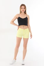 BİKELİFE Mini High Waist Lycra Stretchy Cotton Shorts & Bermuda