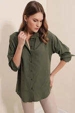 Bigdart 3900 Oversize Long Basic Shirt - Dark Khaki