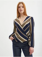 Blue-beige women's wrap blouse CAMAIEU - Women's