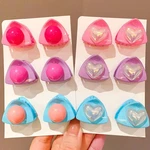 Candy Color Triangle Mini Hair Claw Cute Triangle Korean Style Geometric Hair Crab Clip Heart Mini Gripper Mini Hair Claw Gift