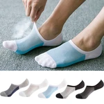 5 Pairs of High Quality Fashion Men Boat Socks Summer Non-Slip Silicone Invisible Cotton Socks Men's Ankle Socks Slippers Meiya